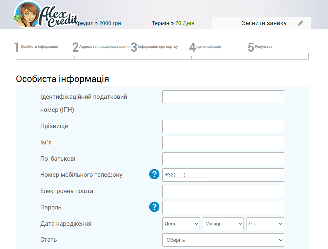 4 кроки кредитування AlexCredit